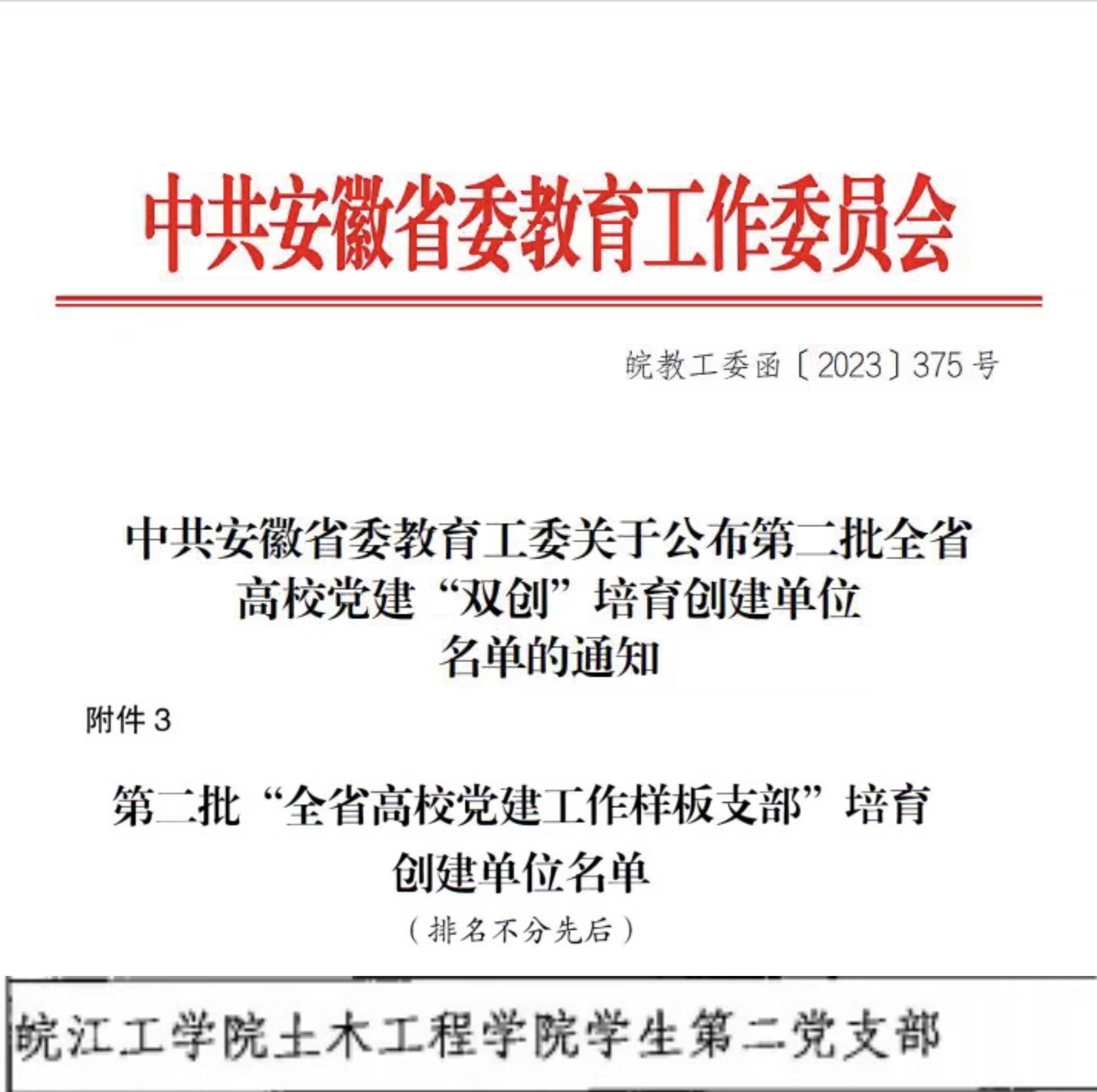 <strong>上榜！beat365唯一官网土木工程学院学生第二党支部入选 “全省党建工作样板支部”</strong>